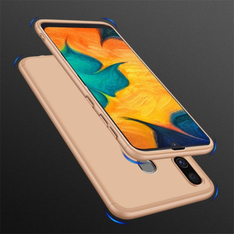 3D чехол GKK Three Stage Splicing Full Coverage на Samsung Galaxy A20 / A30- золотой
