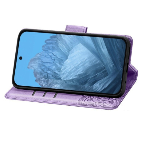 Чохол-книжка Butterfly Love Flower Embossed для Google Pixel 9 - фіолетовий