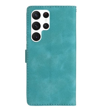 Чехол-книжка Flower Butterfly Embossing для Samsung Galaxy S24 Ultra 5G - голубой