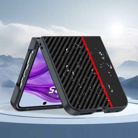 Протиударний чохол Carbon Fiber Texture Printing для Motorola Razr 50 Ultra - золотий