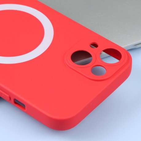 Протиударний чохол Liquid Silicone Full (Magsafe) для iPhone 15 - червоний