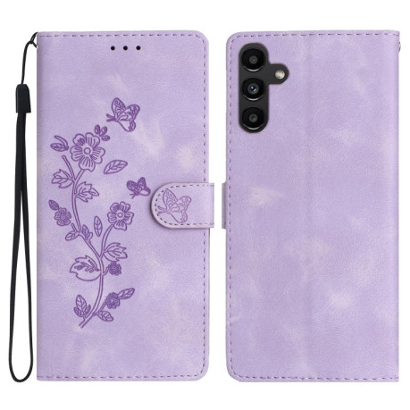 Чохол-книжка Flower Butterfly Embossing  для Samsung Galaxy S25+ 5G - фіолетовий
