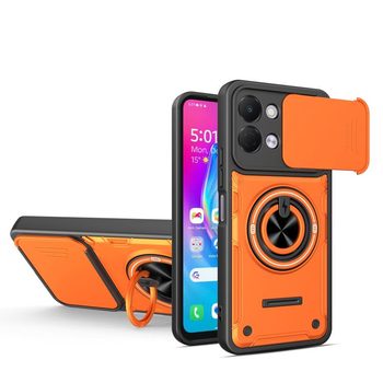 Протиударний чохол зі шторкою камери Sliding Camshield та кільцем-підставкою на Tecno Spark Go 3 / Pop 20 4G — помаранчевий