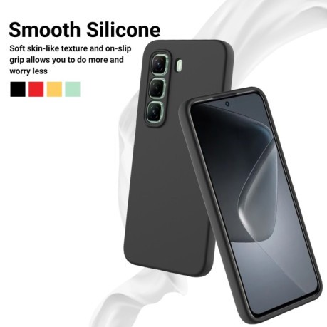 Силіконовий чехол Solid Color Liquid Silicone на Infinix Hot 50 Pro+ - чорний