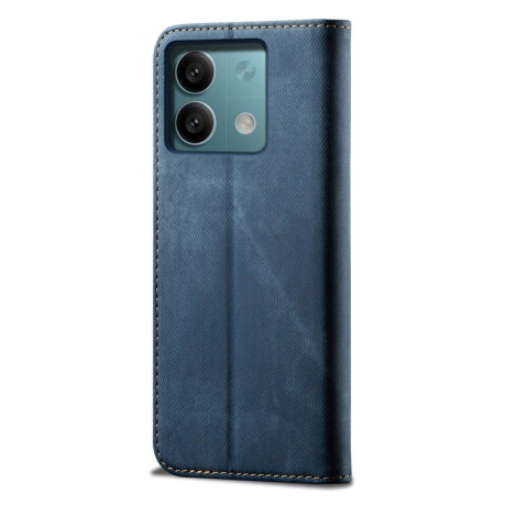 Чехол книжка Denim Texture Casual Style на Xiaomi Redmi Note 13 5G - синий