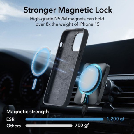 Силиконовый чехол ESR Cloud Kickstand Halolock  with Magsafe для iPhone 15 - Black