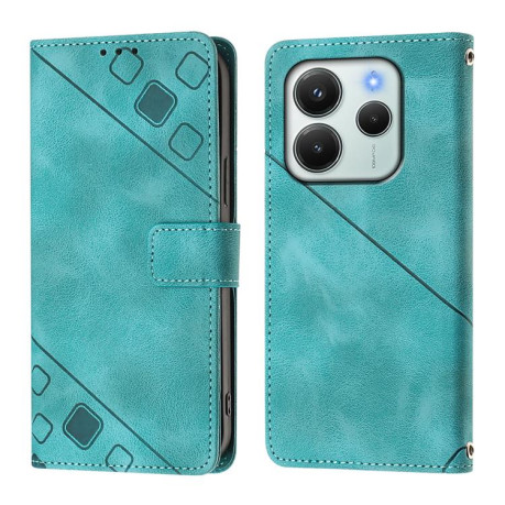 Чохол-книжка Skin-feel Embossed для Xiaomi Redmi Note 14 4G 164.84mm - зелений