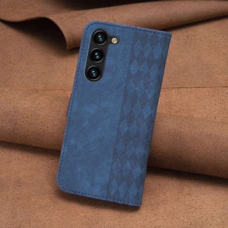 Чехол-книжка Plaid Embossed Leather для Samsung Galaxy S24 5G - синий