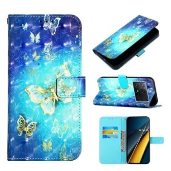Чехол-книжка 3D Painting для Xiaomi Poco X6 Pro - Butterfly