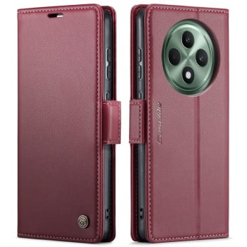Чехол-книжка CaseMe 023 Butterfly Buckle Litchi Texture RFID Anti-theft Leather для OPPO Reno12 F/12 FS 5G - красный