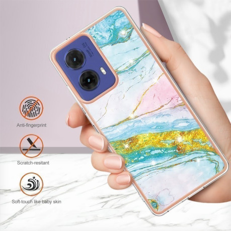 Противоударный чехол Electroplating IMD для Motorola Moto G85 - Green