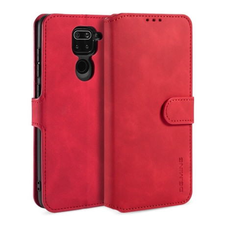 Чехол-книжка DG.MING Retro Oil Side на Xiaomi Redmi 10X / Redmi Note 9 - красный