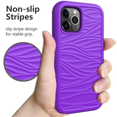 Противоударный чехол Wave Pattern 3 in 1 на iPhone 12 Mini - фиолетовый