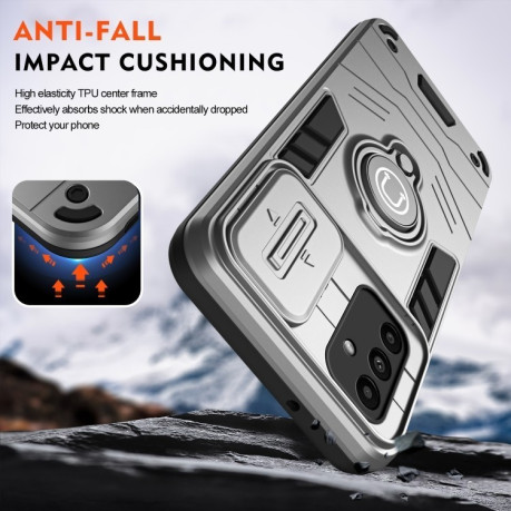 Протиударний чохол Sliding Camshield Ring Holder для Samsung Galaxy A16 5G - сірий