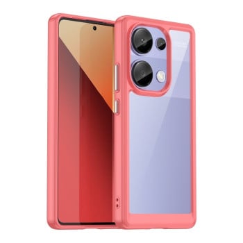 Протиударний чохол Colorful Acrylic Series із кольоровою силіконовою боковиною на Xiaomi Redmi Note 14S/ 13 Pro 4G / POCO M6 Pro 4G   - червоний