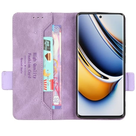 Чехол-книжка Magnetic Clasp Flip для Realme 11 Pro 5G/11 Pro+ 5G - фиолетовый