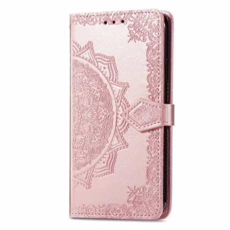 Чехол-книжка Mandala Embossing Pattern на Realme Note 50 - розовое золото