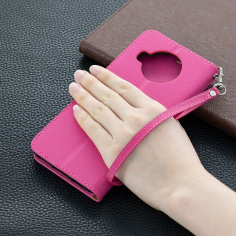 Чохол-книжка Litchi Texture Pure Color на Xiaomi Mi 10T Lite - рожевий