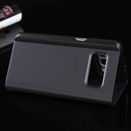 Чехол- книжка Clear View  на Samsung Galaxy S8+/G955 Electroplating Mirror-черный