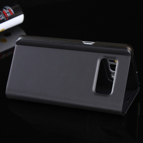 Чехол- книжка Clear View  на Samsung Galaxy S8/G950 Electroplating Mirror-черный
