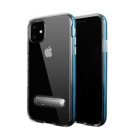 Протиударний чохол-підставка HMC на iPhone 11-прозоро-синій