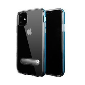 Противоударный чехол-подставка HMC на iPhone 11 Pro Max -прозрачно-синий