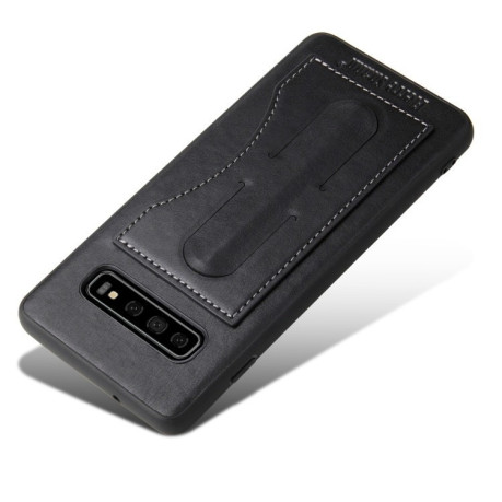 Кожаный чехол Fierre Shann на Samsung Galaxy S10 Plus-черный