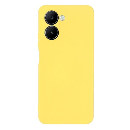 Силиконовый чехол Solid Color Liquid Silicone на Realme C33 - желтый