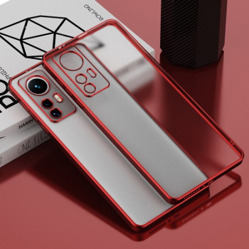 Ультратонкий чехол Electroplating Soft на Xiaomi Mi 12 - красный