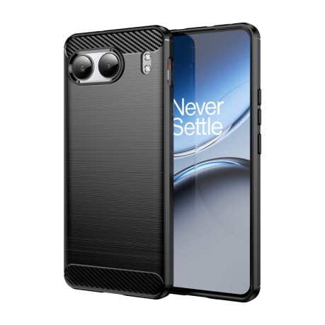 Протиударний чохол Brushed Texture Carbon Fiber на OnePlus Nord 4 - чорний