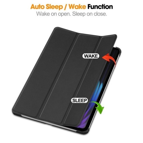 Чехол Custer Texture Three-folding Sleep/Wake-up для Xiaomi Pad 7 / 7 Pro- черный