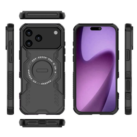 Противоударный чехол Butterfly Armor MagSafe Magnetic Ring Shockproo для iPhone 17 Pro Max - черный