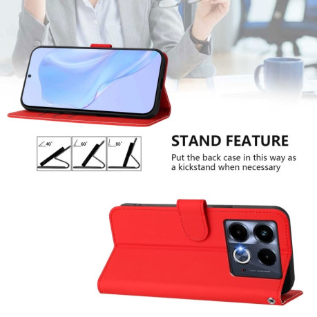 Чехол-книжка Skin Feel Solid Color Leather для Infinix Note 40 4G - красный