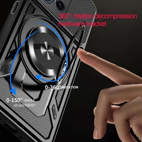 Противоударный чехол Armor Rotating Holder MagSafe на OPPO Reno15 Pro Global 5G — красный
