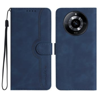 Чехол-книжка в стиле Retro мягкое покрытие Skin Feel серия Amile на Realme 11 - синий