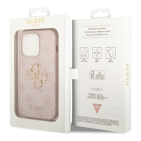 Оригинальный чехол Guess Big Metal для iPhone 15 Pro Max - pink (GUHCP15X4GMGPI)