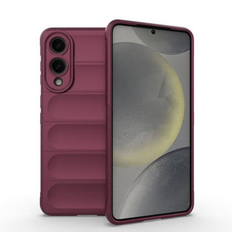 Силіконовий чохол Magic Flannel для Samsung Galaxy S25 Edge 5G – винно-червоний