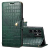 Чохол Denior Crocodile Texture Oil Edge Leather на Samsung Galaxy S24 Ultra 5G - зелений
