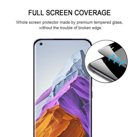 Захисне скло 9H HD проклеювання по периметру для Xiaomi Mi 11 Pro - чорне