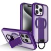 Противоударный чехол Skin-Friendly D-Ring Holder Magnetic с магнитным кольцом для iPhone 15 Pro — фиолетовый