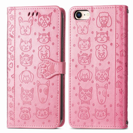 Чохол-книжка Cat and Dog для iPhone 16e - рожевий