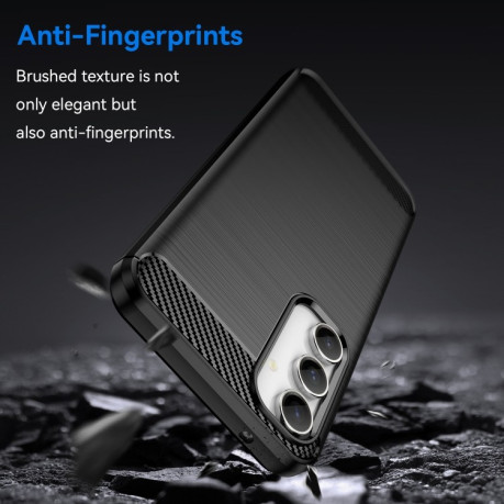 Протиударний чохол Brushed Texture Carbon Fiber Samsung Galaxy S23 FE - чорний
