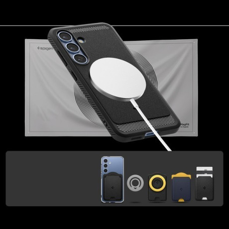 Оригінальний чохол Spigen Rugged Armor Mag MagSafe для Samsung Galaxy S25+Plus - Matte Black