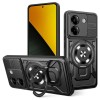 Противоударный чехол Armor Rotating Holder MagSafe на Xiaomi Poco M7 Pro 5G — чёрный