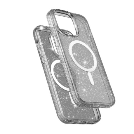 Противоударный чехол Terminator Style Glitter для iPhone 15 Pro - черный