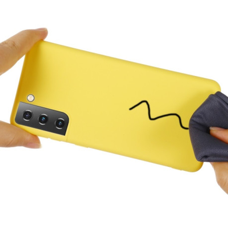 Силиконовый чехол Solid Color Liquid Silicone на Samsung Galaxy S21 - желтый