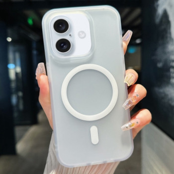 Чохол протиударний Transparent TPU Hybrid PC Magsafe для iPhone 16 Plus - білий