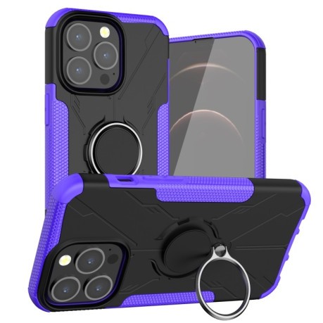 Противоударный чехол Machine Armor Bear для iPhone 13 mini - фиолетовый