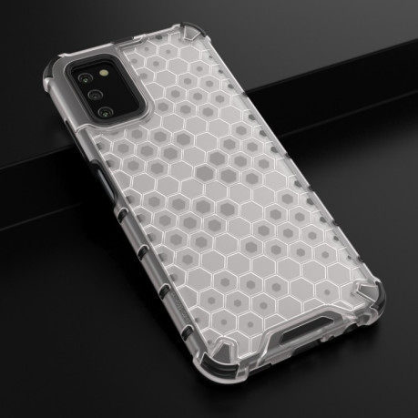 Противоударный чехол Honeycomb на Samsung Galaxy A03s - белый