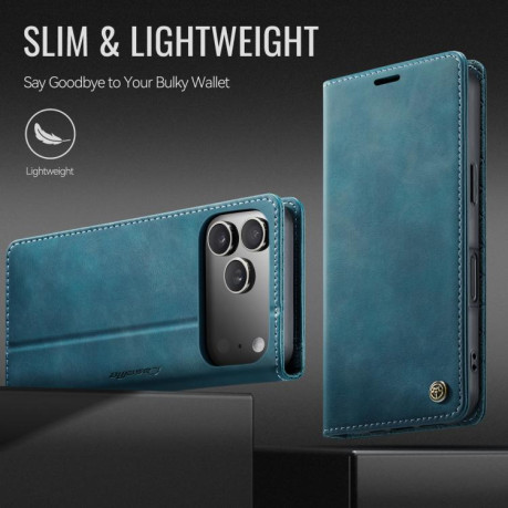 Чохол-книжка CaseMe 033 з фактурою Calf і захистом від сканування RFID для iPhone 17 Pro Max — зелений